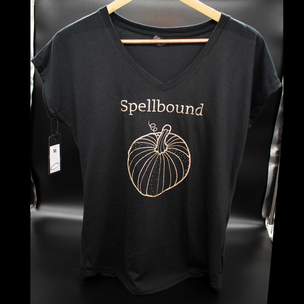 Spellbound glitter pumpkin shirt